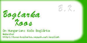 boglarka koos business card
