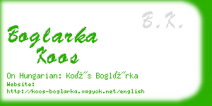 boglarka koos business card